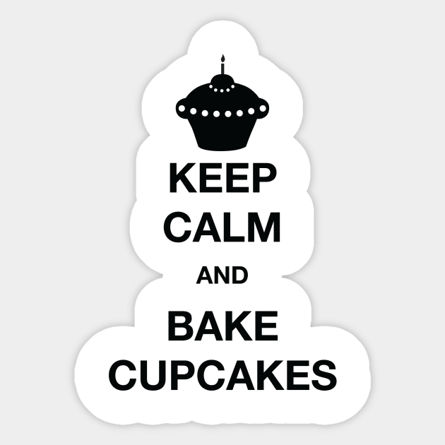 Keep Calm and Bake Cupcakes Sticker by One2shree